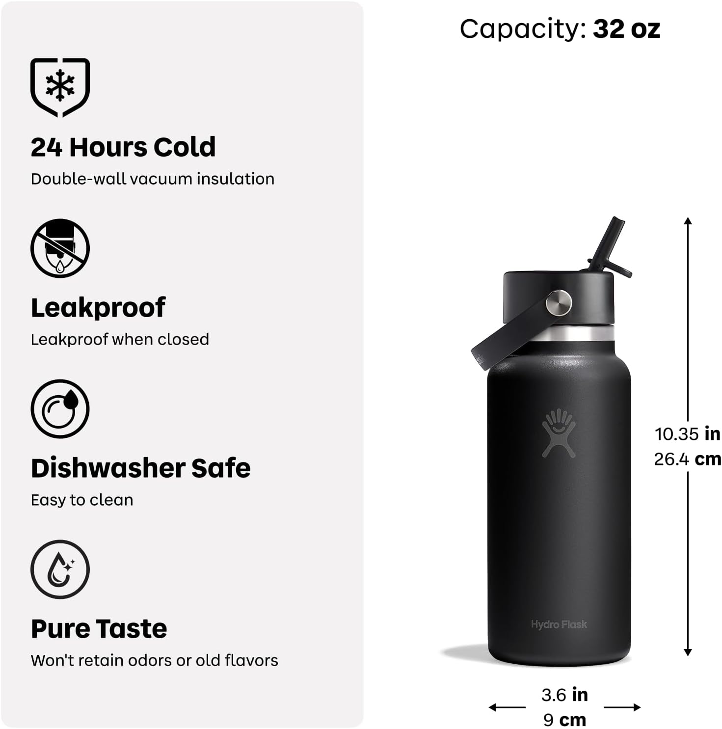 Hydro Flask Burgundy Wide Flex Straw Cap Bottle 32 oz, 1 EA