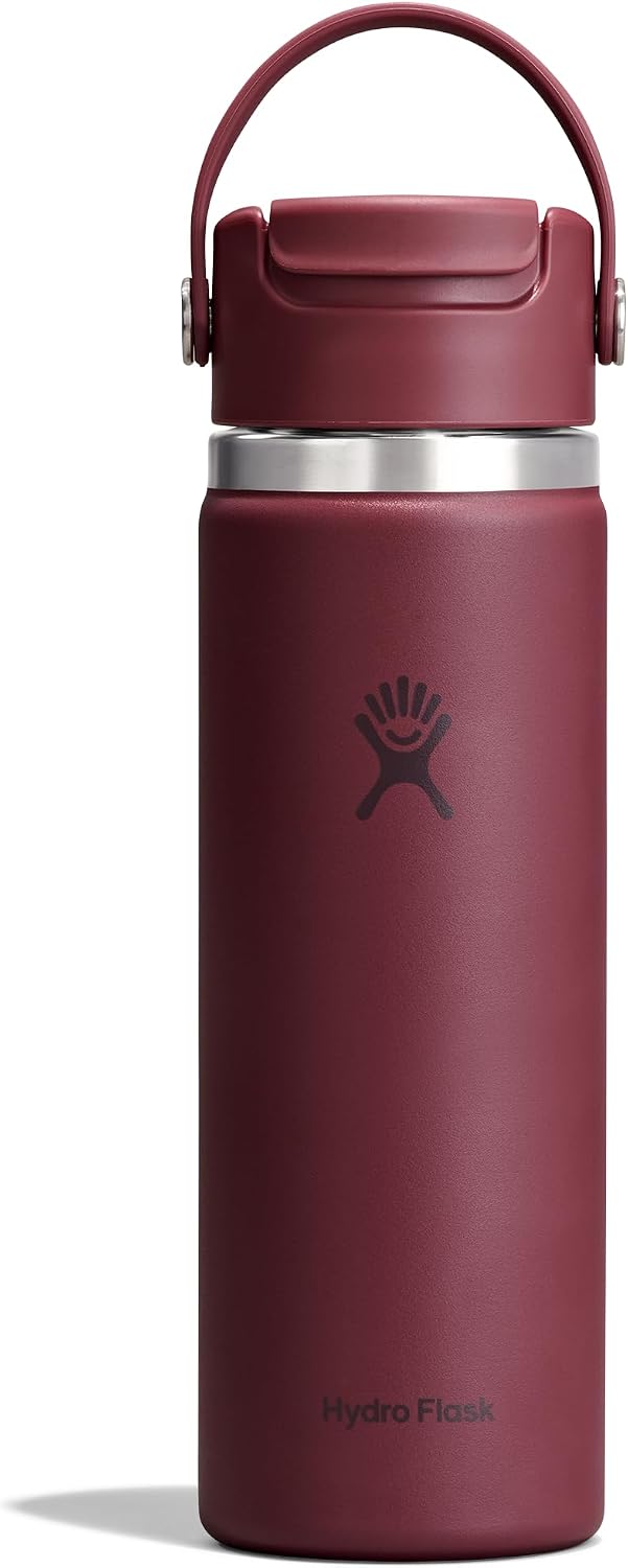 Hydro Flask Flip Sip Coffee Tumbler Mug – Insulated Stainless Steel, Non Spill, Leak Proof Travel Coffee Cup 20 Oz Burgundy