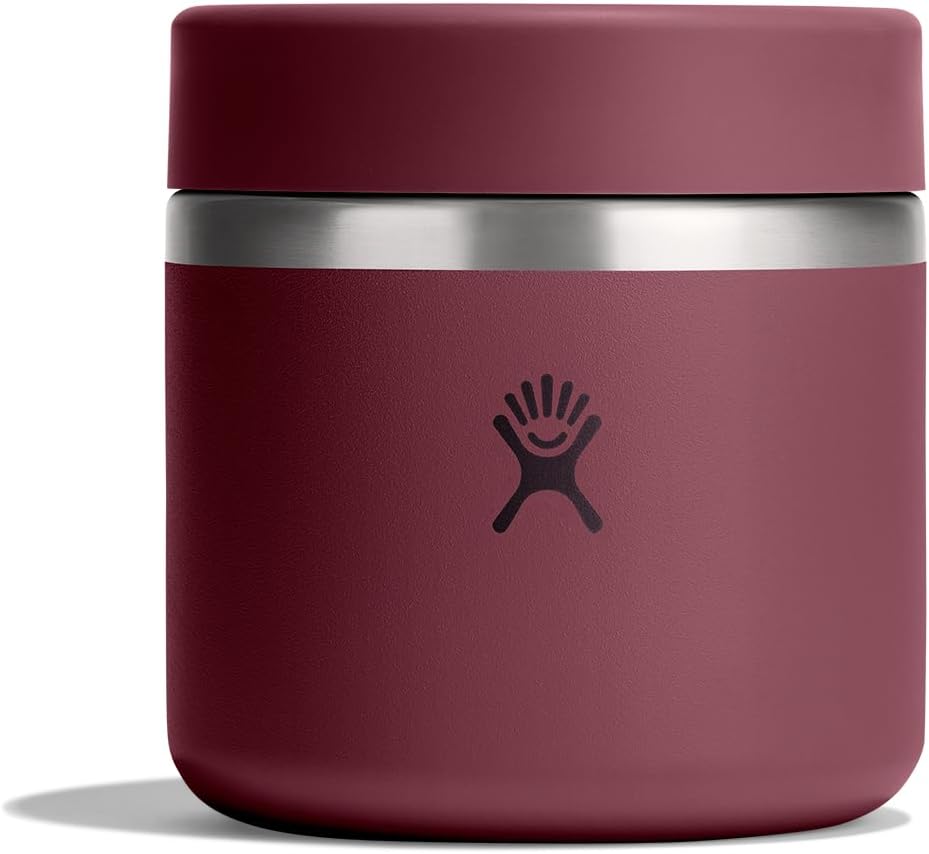 Hydro Flask Food Jar – Insulated Stainless Steel, Snack Travel Container for Hot Food, Lunch, & Soup 20 oz Burgundy