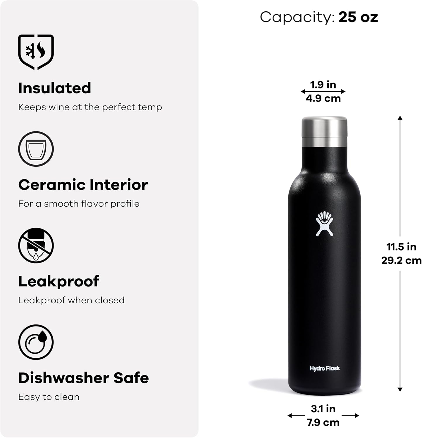 Hydro Flask 25 Oz Ceramic Wine Bottle Burgundy