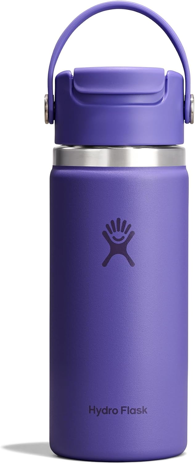 Hydro Flask Flip Sip Coffee Tumbler Mug – Insulated Stainless Steel, Non Spill, Leak Proof Travel Coffee Cup 16 Oz Utopia Purple