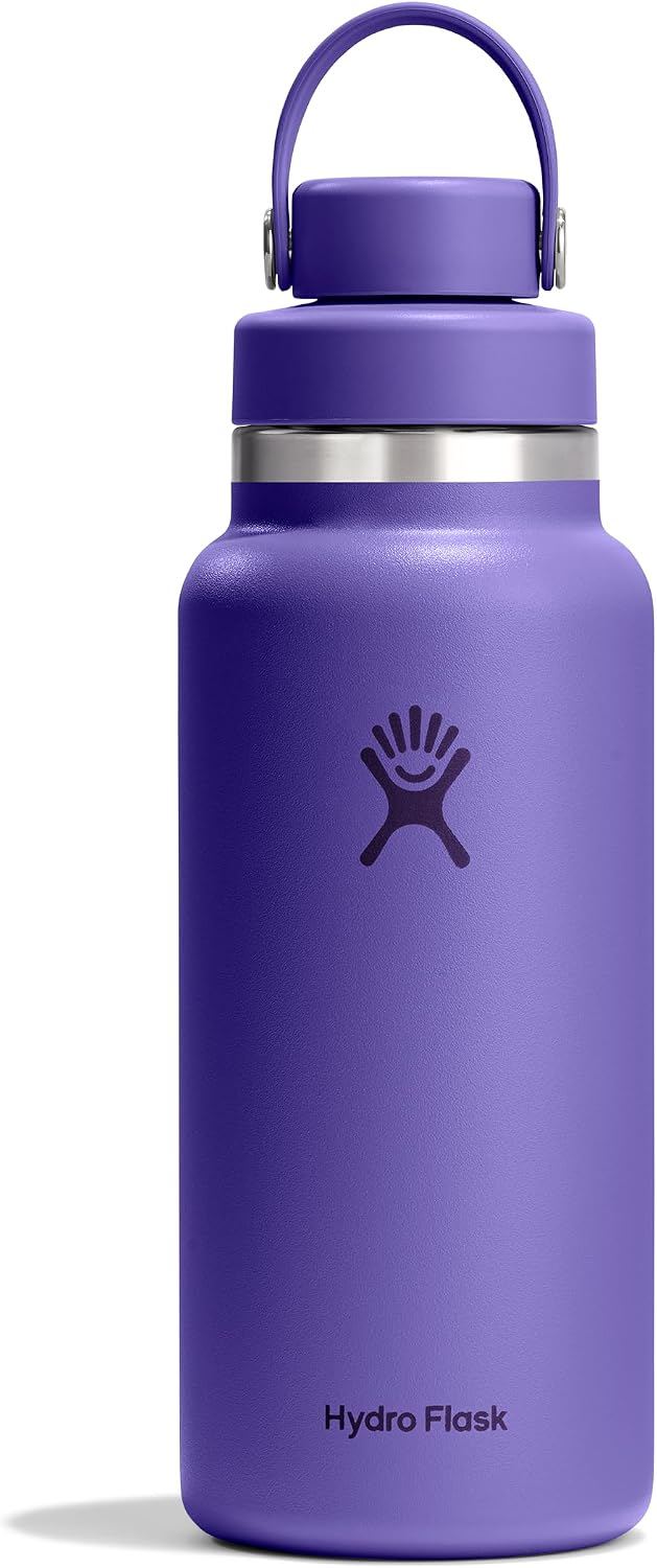 Hydro Flask Water Bottle - Insulated Stainless Steel - Wide Mouth Flex Chug Lid, Non Spill, Leakproof in 32 Oz Utopia Purple