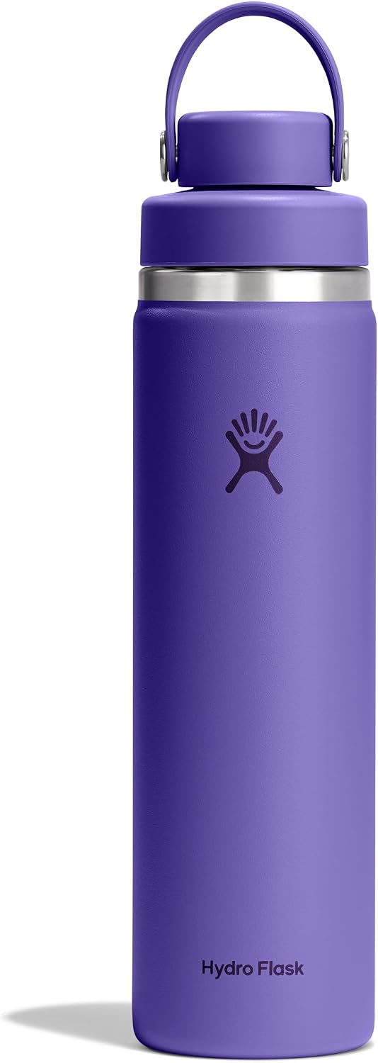 Hydro Flask Water Bottle - Insulated Stainless Steel - Wide Mouth Flex Chug Lid, Non Spill, Leakproof in 24 Oz Utopia Purple