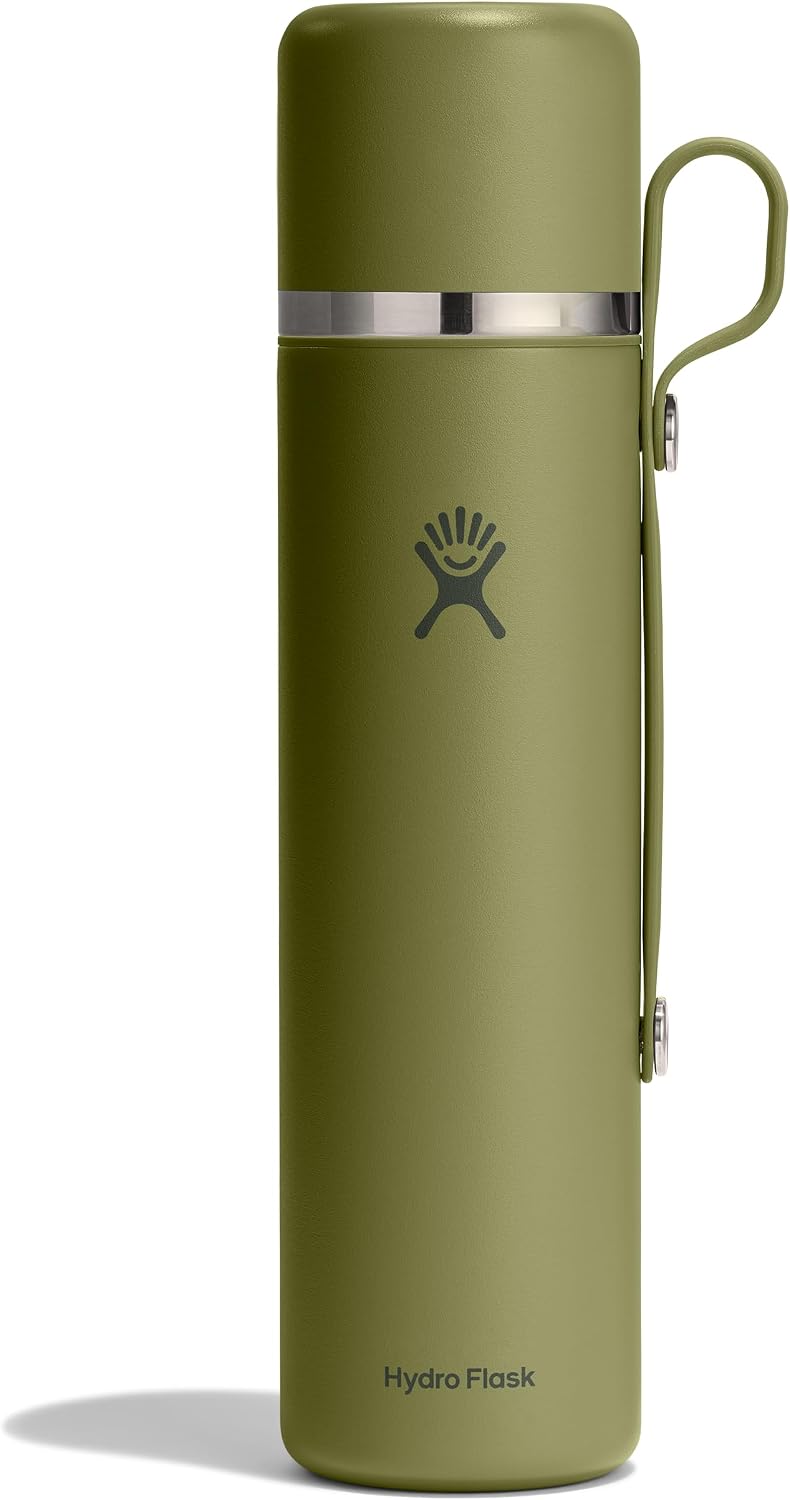 Hydro Flask Hot Flask & Cup – Insulated Stainless Steel, Hot Drink Travel Container for Coffee & Tea 36 Oz Palmer Green