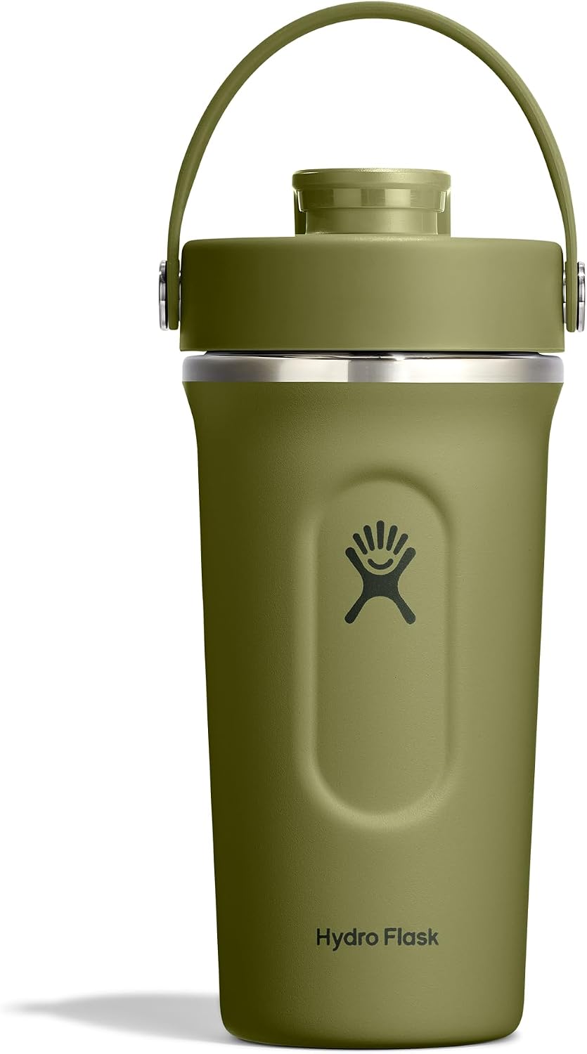 Hydro Flask Shaker Bottle – Insulated Stainless Steel Gym Bottle for Pre Workout & Protein 24 Oz Palmer Green