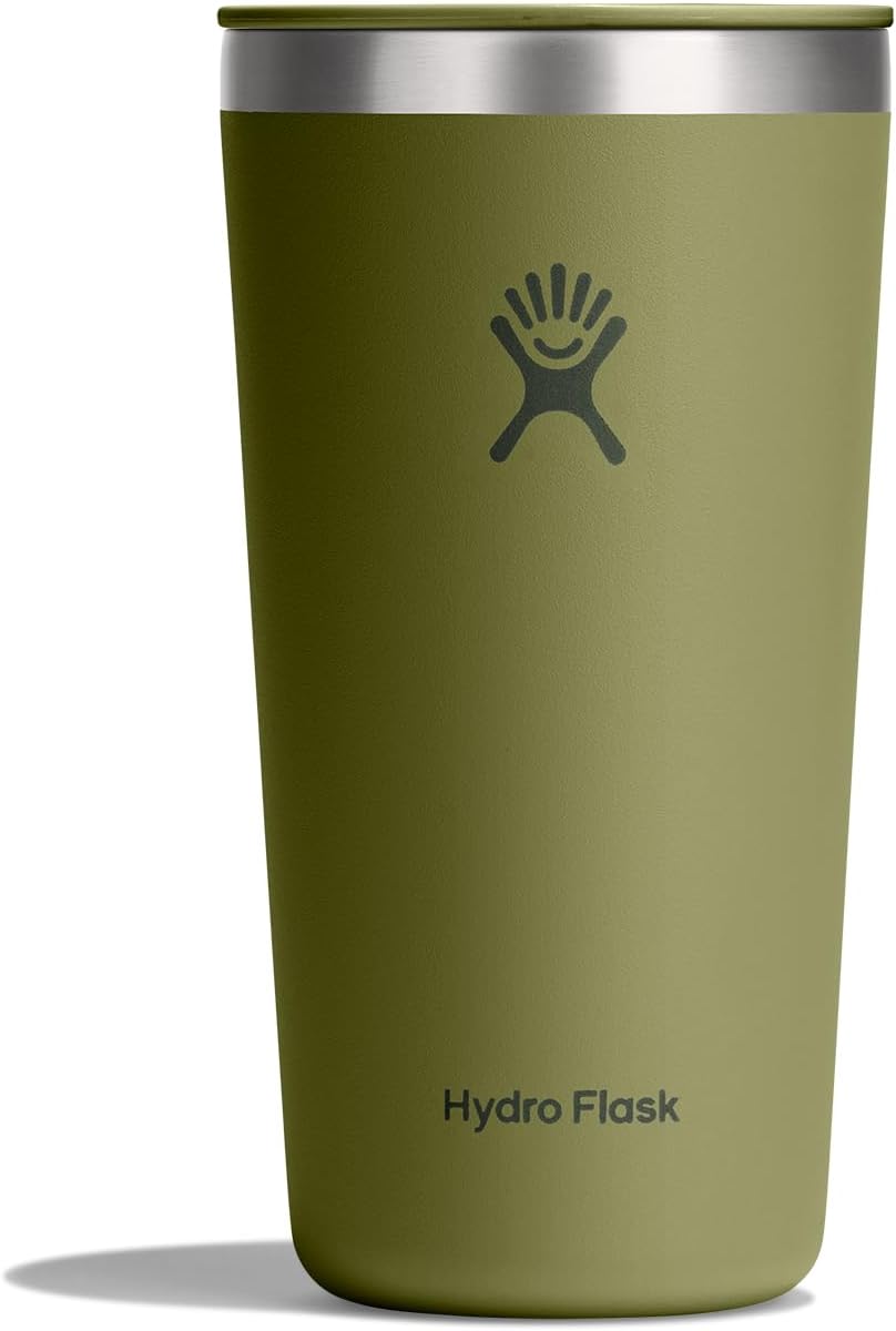 Hydro Flask All Around Tumbler Press-In Lid, Insulated Travel Mug, Stainless Steel Coffee Cup 20 Oz Palmer Green