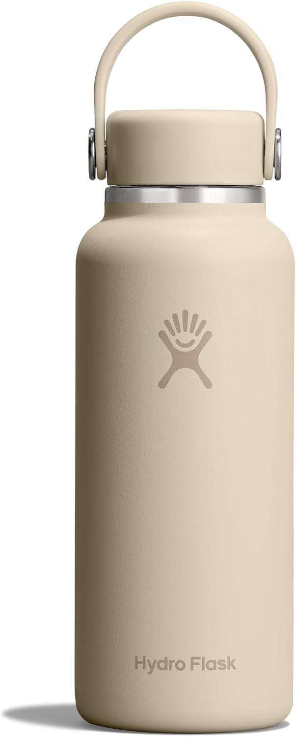 Hydro Flask Micro Bottle - Insulated Mini Leak Proof Flask for Purse or Pocket in 13.5 Oz Oat Tan
