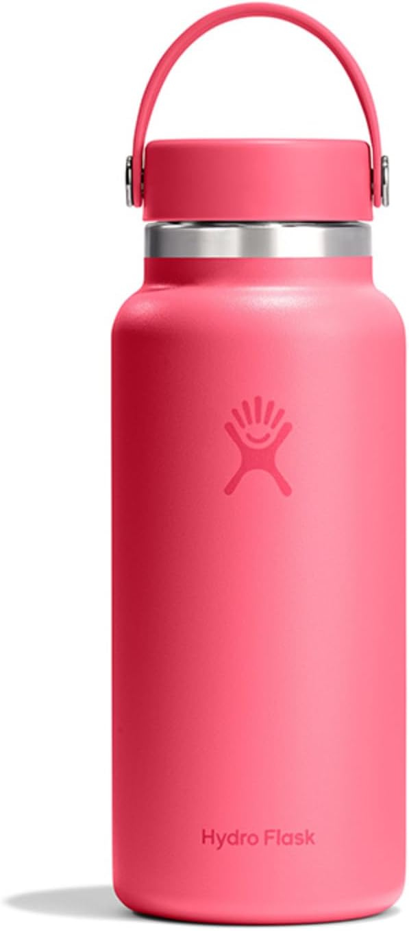 Hydro Flask Water Bottle - Insulated Stainless Steel - Wide Mouth Flex Lid, Non Spill, Leakproof and Refillable in 32 Oz Popstar Pink