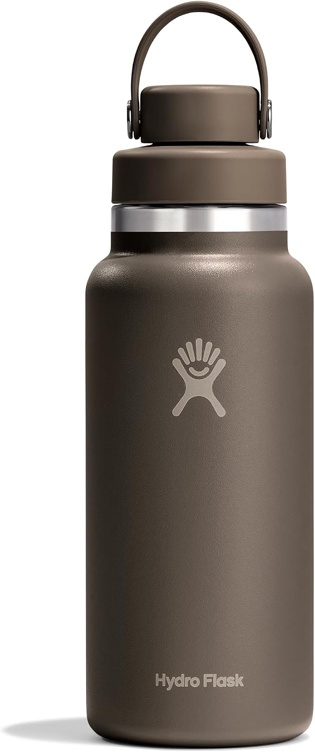 Hydro Flask Water Bottle - Insulated Stainless Steel - Wide Mouth Flex Chug Lid, Non Spill, Leakproof in 32 Oz Sandpiper