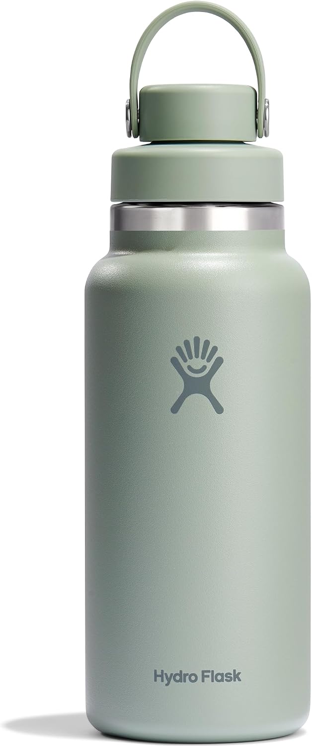 Hydro Flask Water Bottle - Insulated Stainless Steel - Wide Mouth Chug Lid, Non Spill, Leakproof in 32 Oz Tonal Agave Green