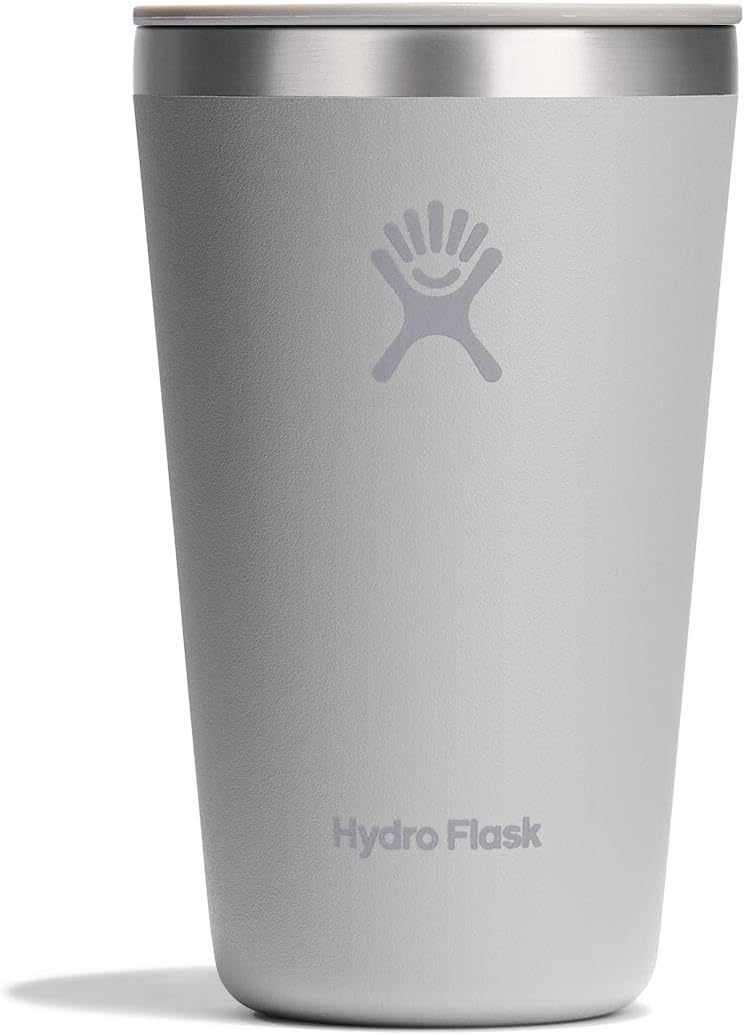 Hydro Flask All Around Tumbler Press-In Lid, Insulated Travel Mug, Stainless Steel Coffee Cup 16 Oz Tonal Birch Gray