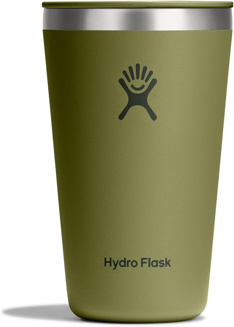 Hydro Flask All Around Tumbler Press-In Lid, Insulated Travel Mug, Stainless Steel Coffee Cup 16 Oz Palmer Green
