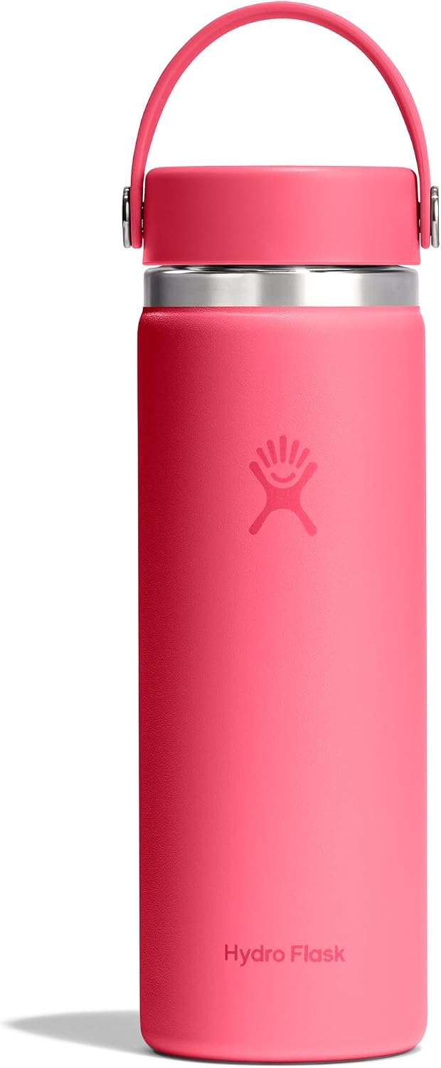 Hydro Flask Water Bottle - Insulated Stainless Steel - Wide Mouth Flex Lid, Non Spill, Leakproof and Refillable in 20 Oz Popstar Pink