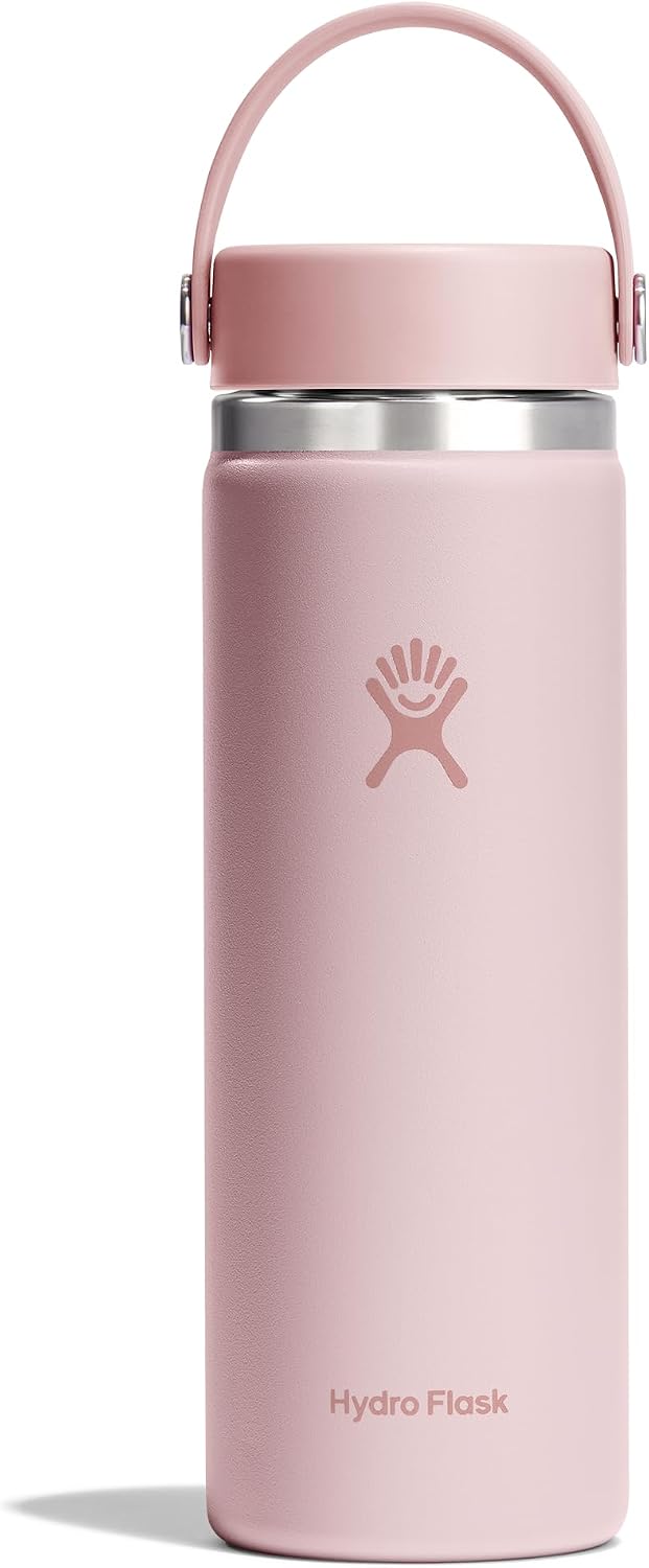 Hydro Flask Water Bottle - Insulated Stainless Steel - Wide Mouth Flex Lid, Non Spill, Leakproof and Refillable in 20 Oz Tonal Trillium