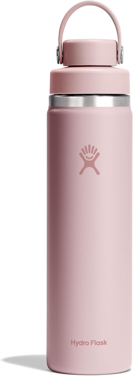 Hydro Flask Water Bottle - Insulated Stainless Steel - Wide Chug Lid, Non Spill, Leakproof in 24 Oz Tonal Trillium Pink