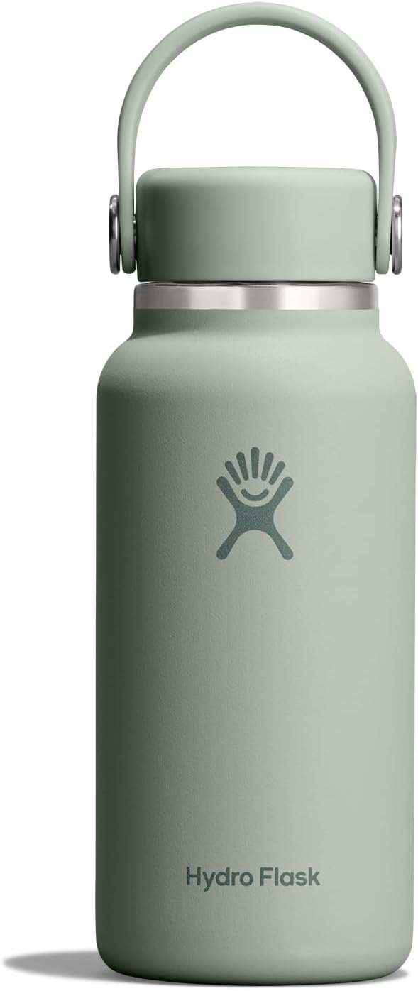 Hydro Flask Micro Bottle - Insulated Mini Leak Proof Flask for Purse or Pocket in 10 Oz Agave Green