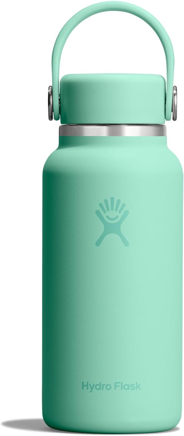 Hydro Flask Micro Bottle - Insulated Mini Leak Proof Flask for Purse or Pocket in 10 Oz Mermaid Green