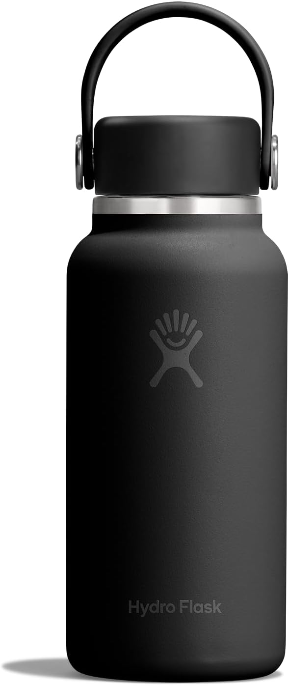 Hydro Flask Micro Bottle - Insulated Mini Leak Proof Flask for Purse or Pocket in 10 Oz Black