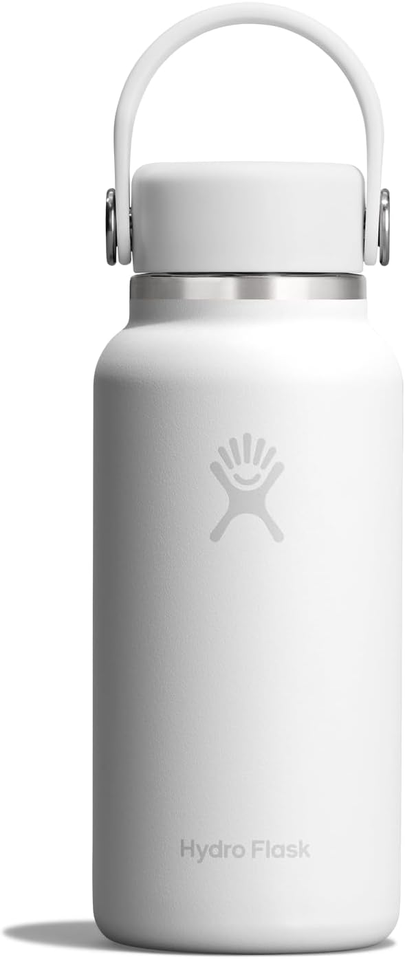 Hydro Flask Micro Bottle - Insulated Mini Leak Proof Flask for Purse or Pocket in 10 Oz White