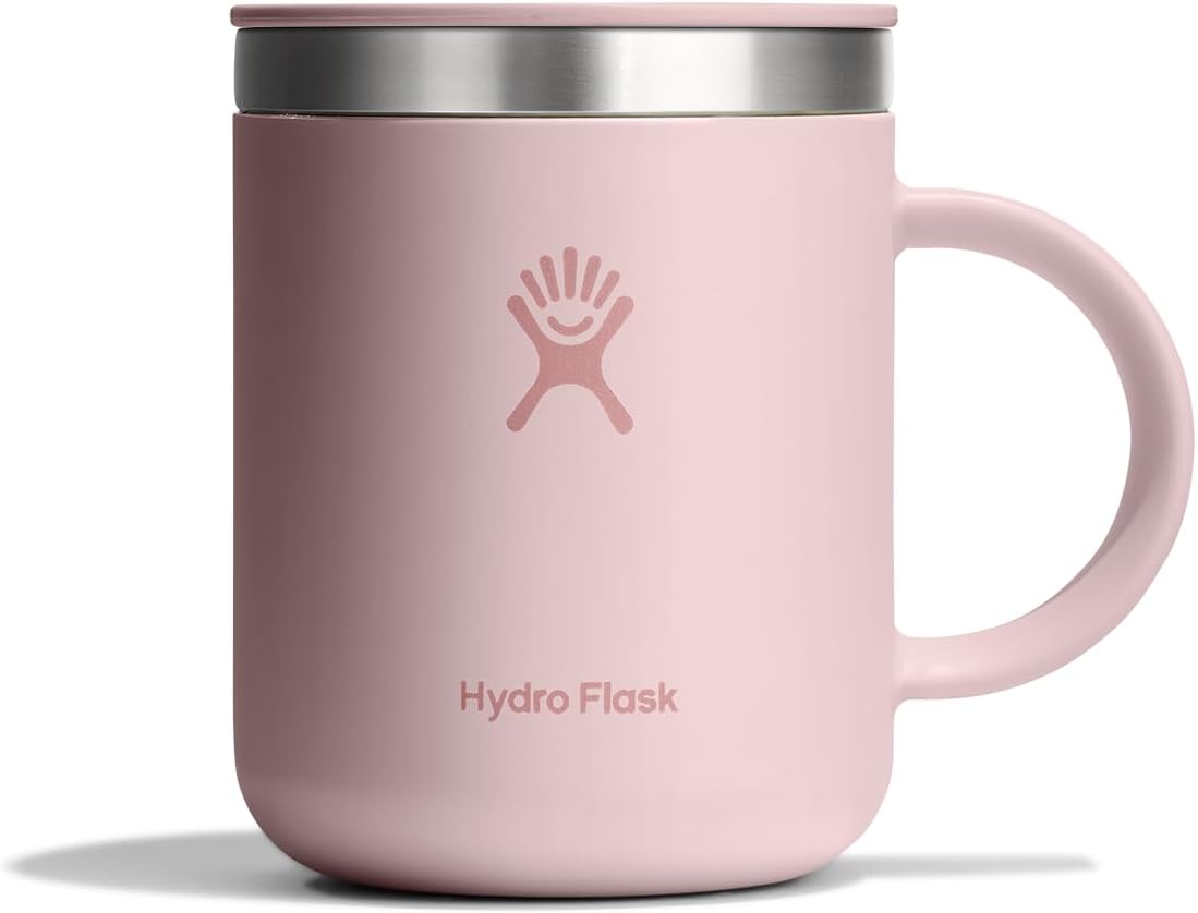 Hydro Flask Coffee Mug – Insulated Stainless Steel, Non Spill, Leak Resistant Travel Mug 12 Oz Trillium Pink Tonal Trillium