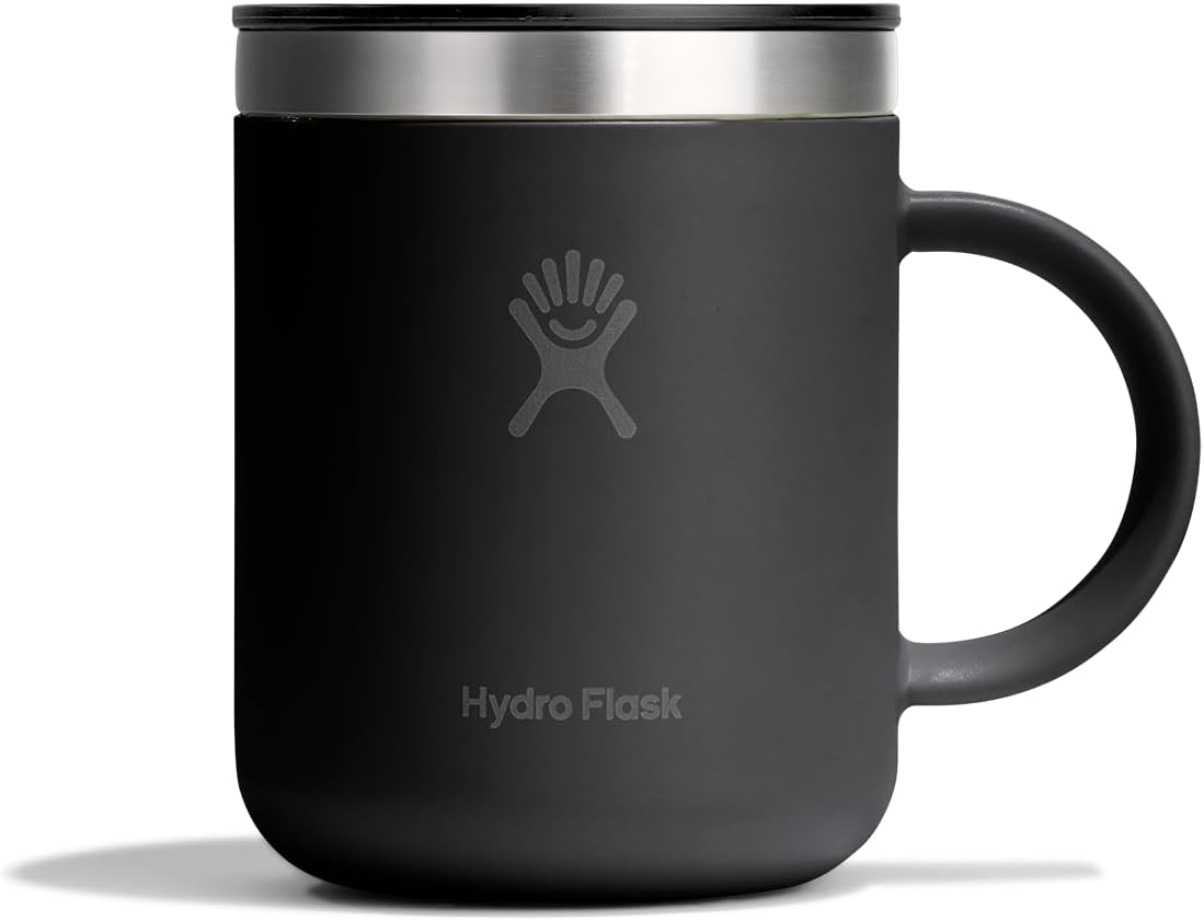 Hydro Flask Coffee Mug – Insulated Stainless Steel, Non Spill, Leak Resistant Travel Mug 12 Oz Tonal Black