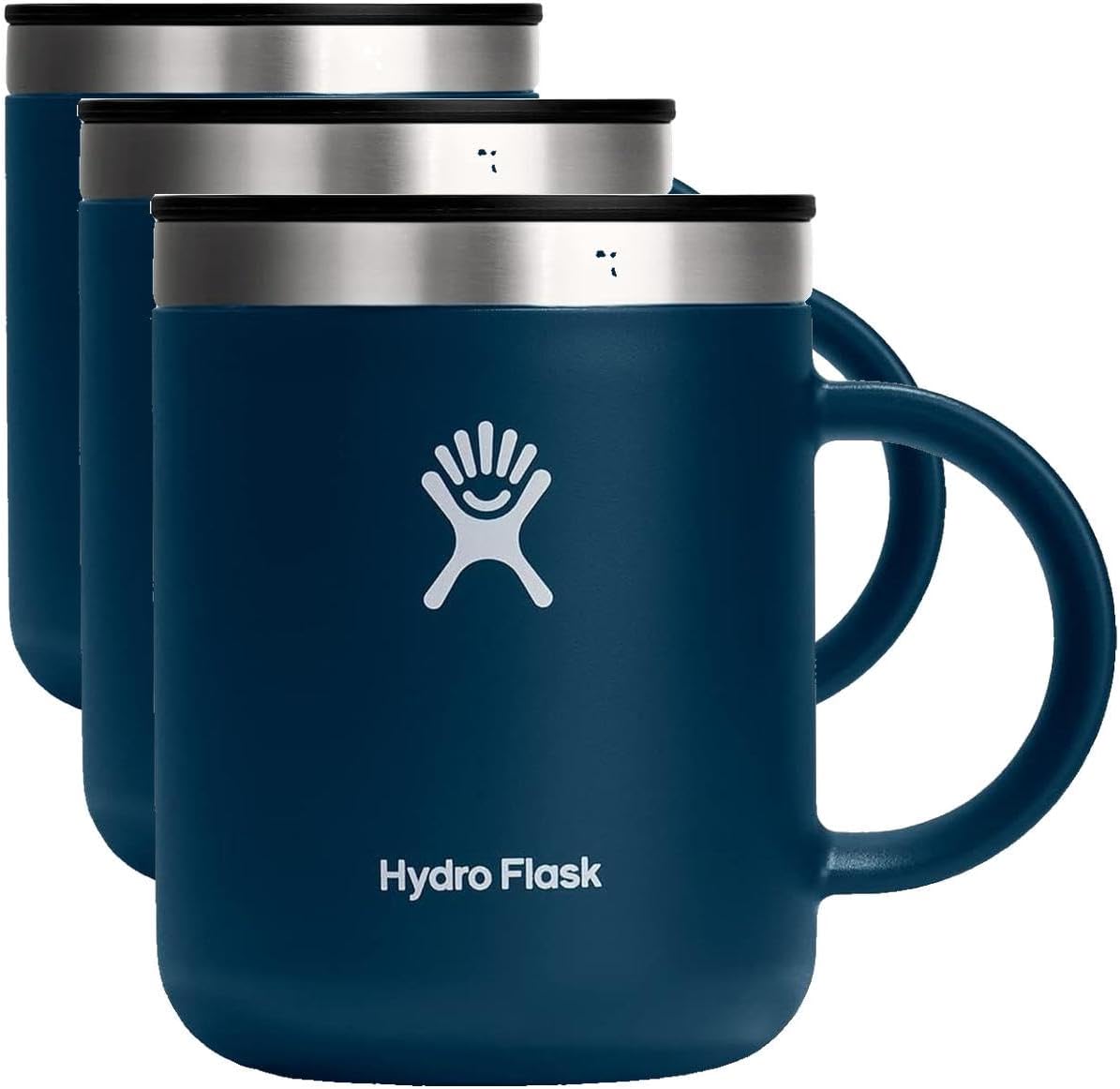 Hydro Flask Coffee Mug – Insulated Stainless Steel, Non Spill, Leak Resistant Travel Mug 12 Oz Indigo Blue (Pack of 3) Índigo