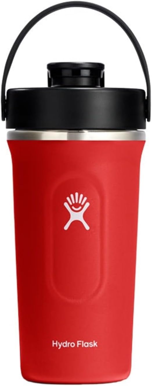 Hydro Flask Shaker Bottle – Insulated Stainless Steel Gym Bottle for Pre Workout & Protein 24 Oz Goji Goji Red