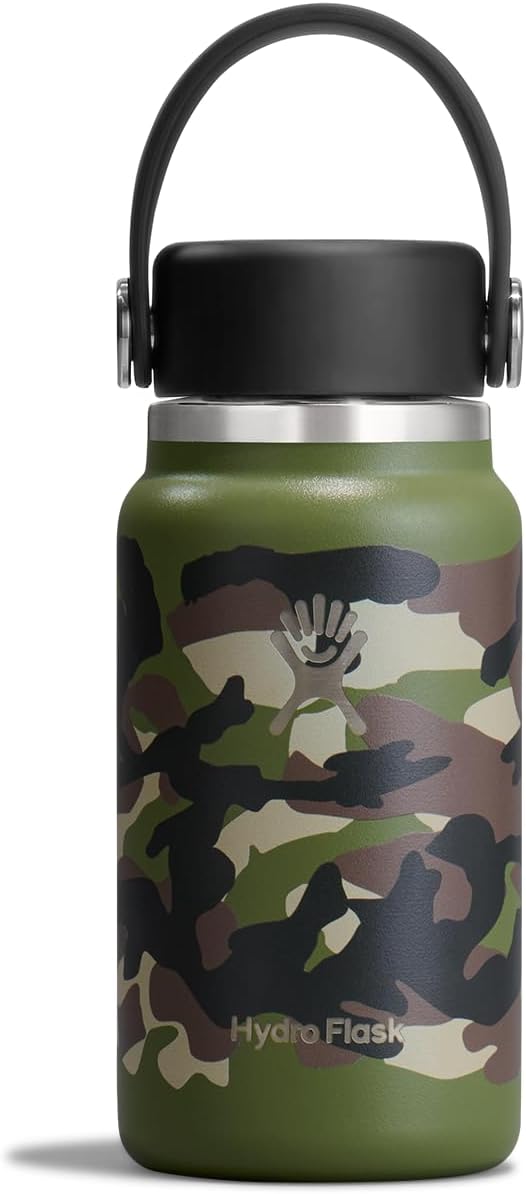 Hydro Flask Micro Bottle - Insulated Mini Leak Proof Flask for Purse or Pocket in 6.7 Oz Woodland Camo
