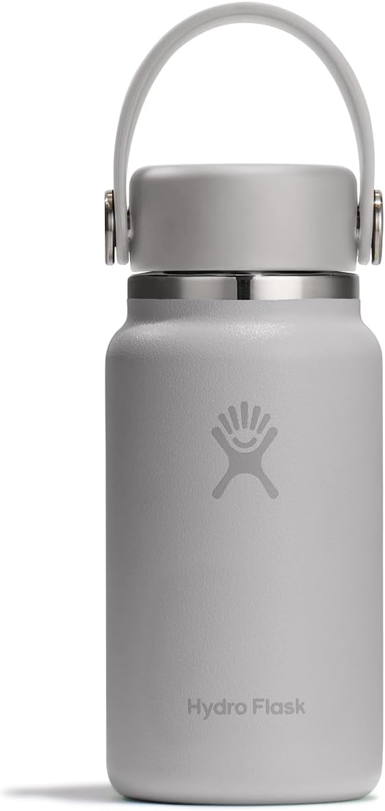 Hydro Flask Micro Bottle - Insulated Mini Leak Proof Flask for Purse or Pocket in 6.7 Oz Birch Gray