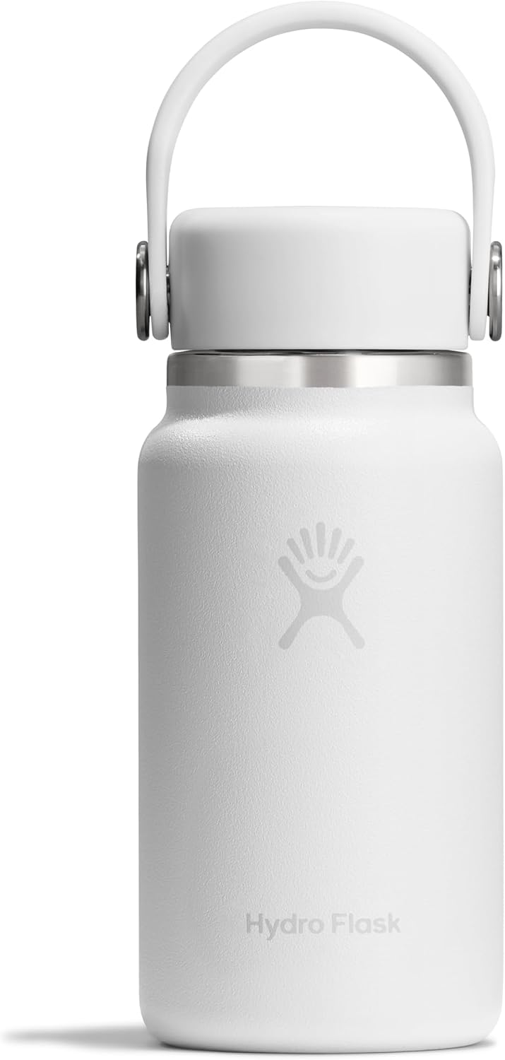 Hydro Flask Micro Bottle - Insulated Mini Leak Proof Flask for Purse or Pocket in 6.7 Oz Tonal White