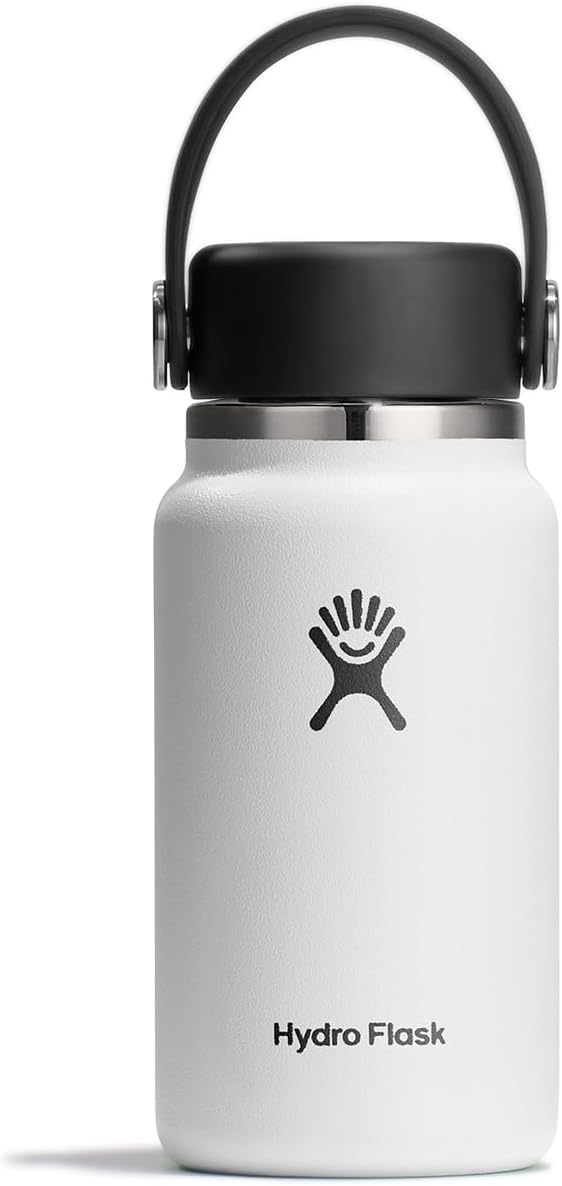 Hydro Flask Micro Bottle - Leak Proof Purse or Pocket Flask - Insulated Mini Water Bottle 6.7 Oz White