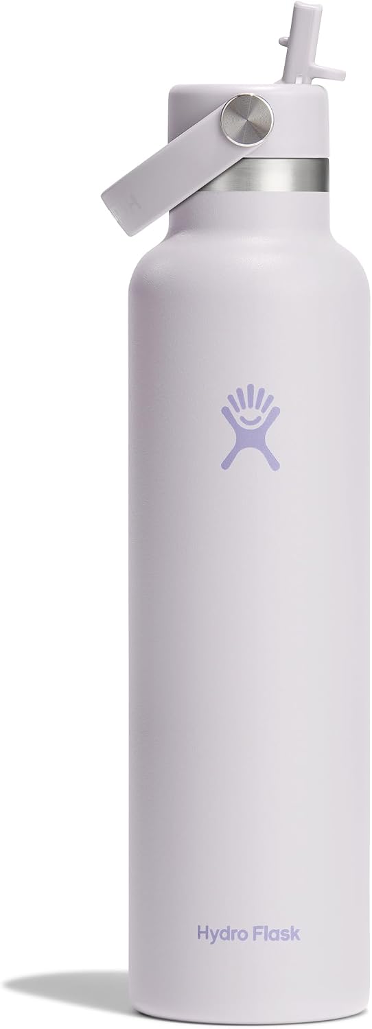 Hydro Flask Water Bottle - Insulated Stainless Steel - Straw Lid, Non Spill, Leakproof in 24 Oz Cloud Pink Could Pink