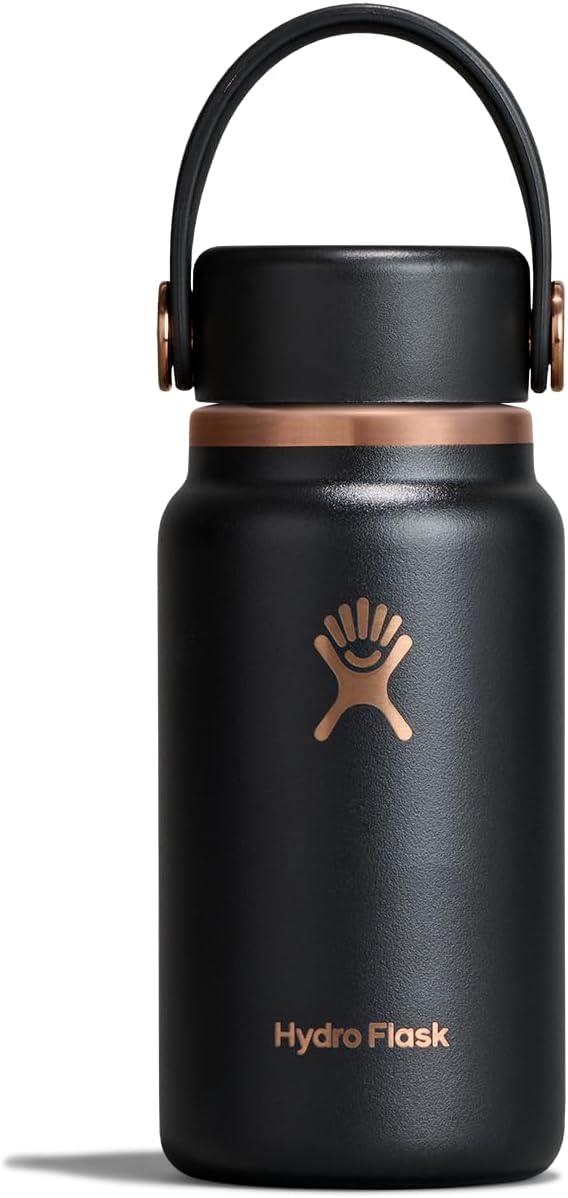 Hydro Flask Micro Bottle - Insulated Mini Leak Proof Flask for Purse or Pocket in 6.7 Oz Black Arc