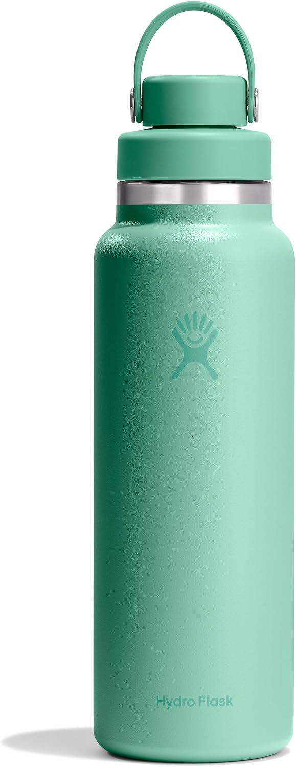 Hydro Flask Water Bottle - Insulated Stainless Steel - Wide Mouth Flex Chug Lid, Non Spill, Leakproof in 40 Oz Mermaid Green