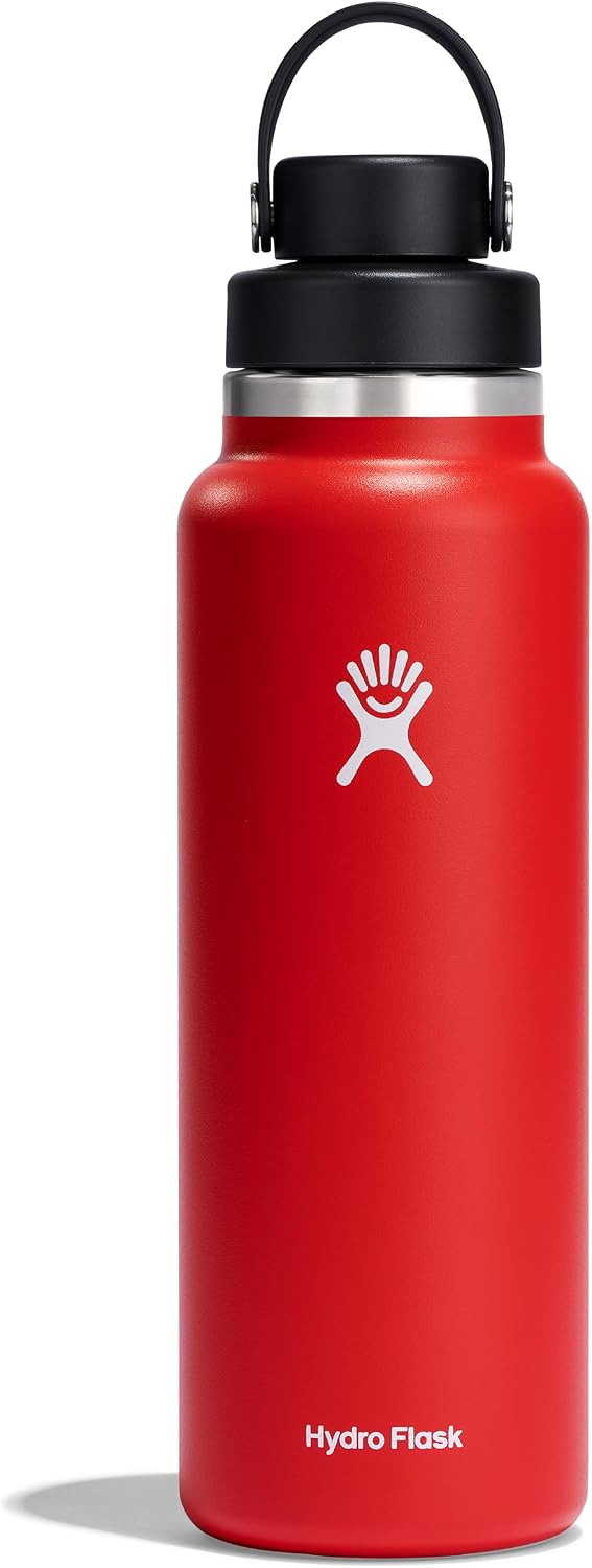 Hydro Flask Water Bottle - Insulated Stainless Steel - Wide Mouth Chug Lid, Non Spill, Leakproof in 40 Oz Goji