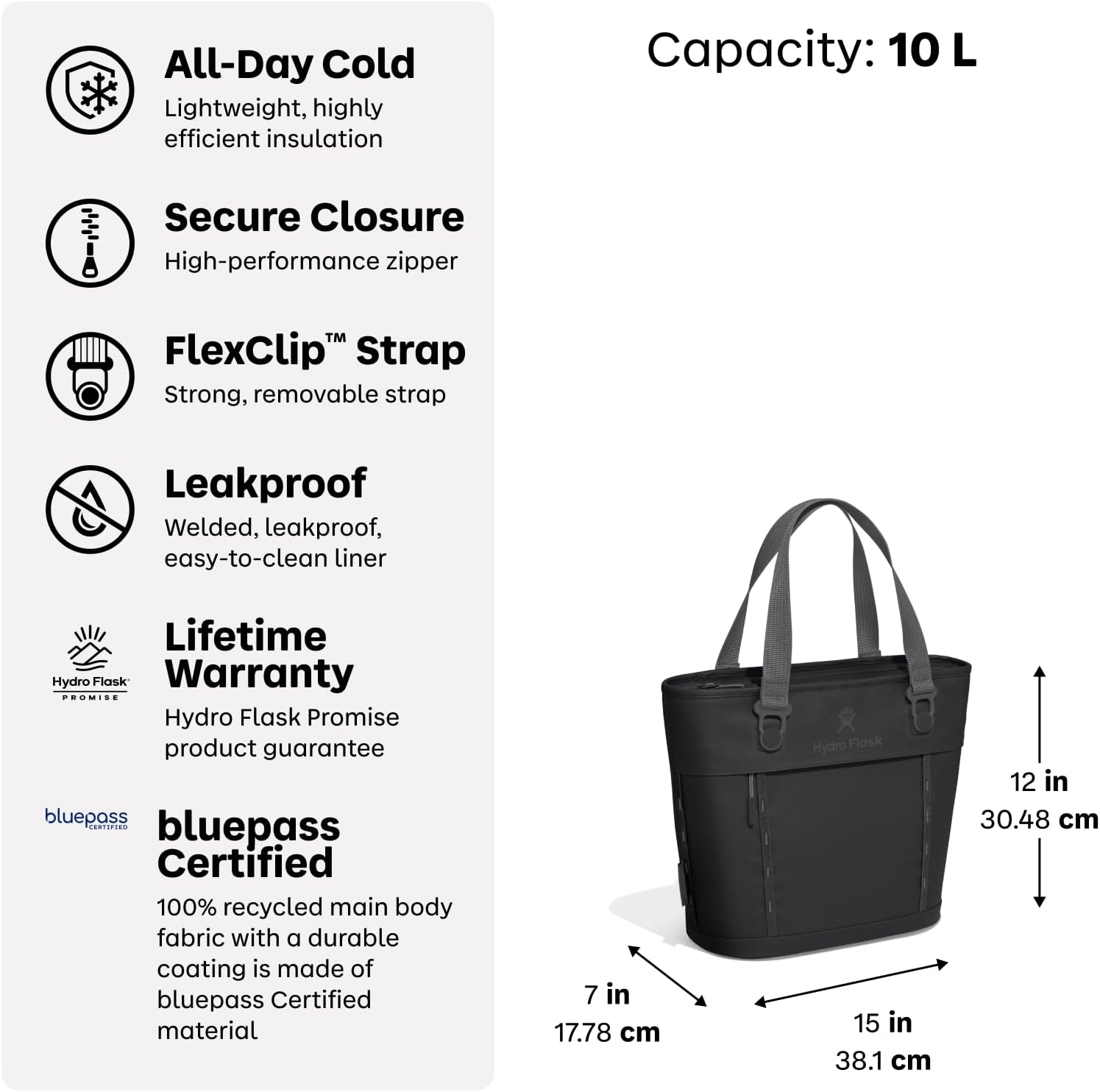 Hydro Flask Carryout Tote - Insulated Tote Bag - 10 L Capacity Palmer Green