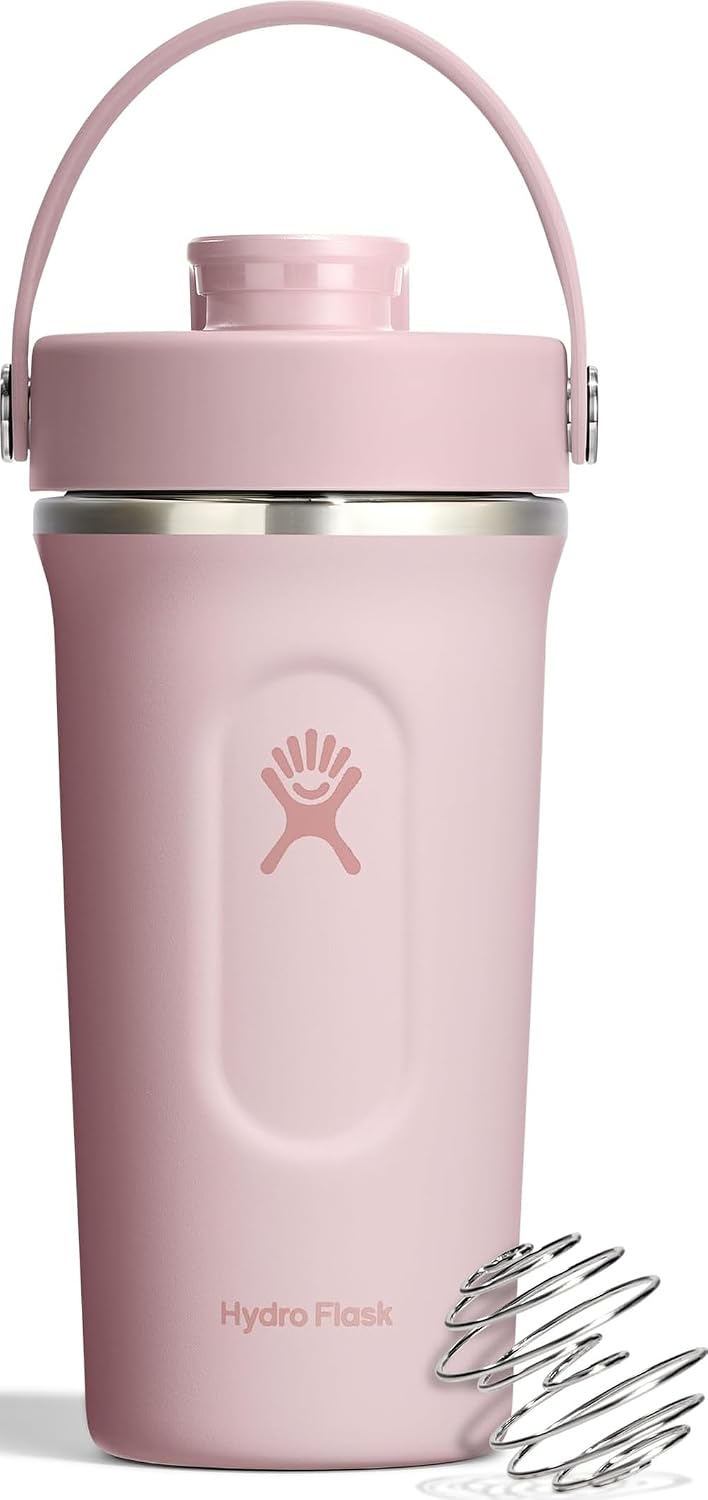Hydro Flask Shaker Bottle – Insulated Stainless Steel Gym Bottle for Pre Workout & Protein 24 Oz Trillium Pink TONAL TRILLIUM