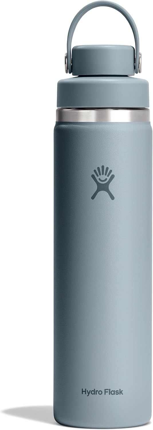 Hydro Flask Water Bottle - Insulated Stainless Steel - Wide Mouth Flex Chug Lid, Non Spill, Leakproof in 24 Oz Shale Gray