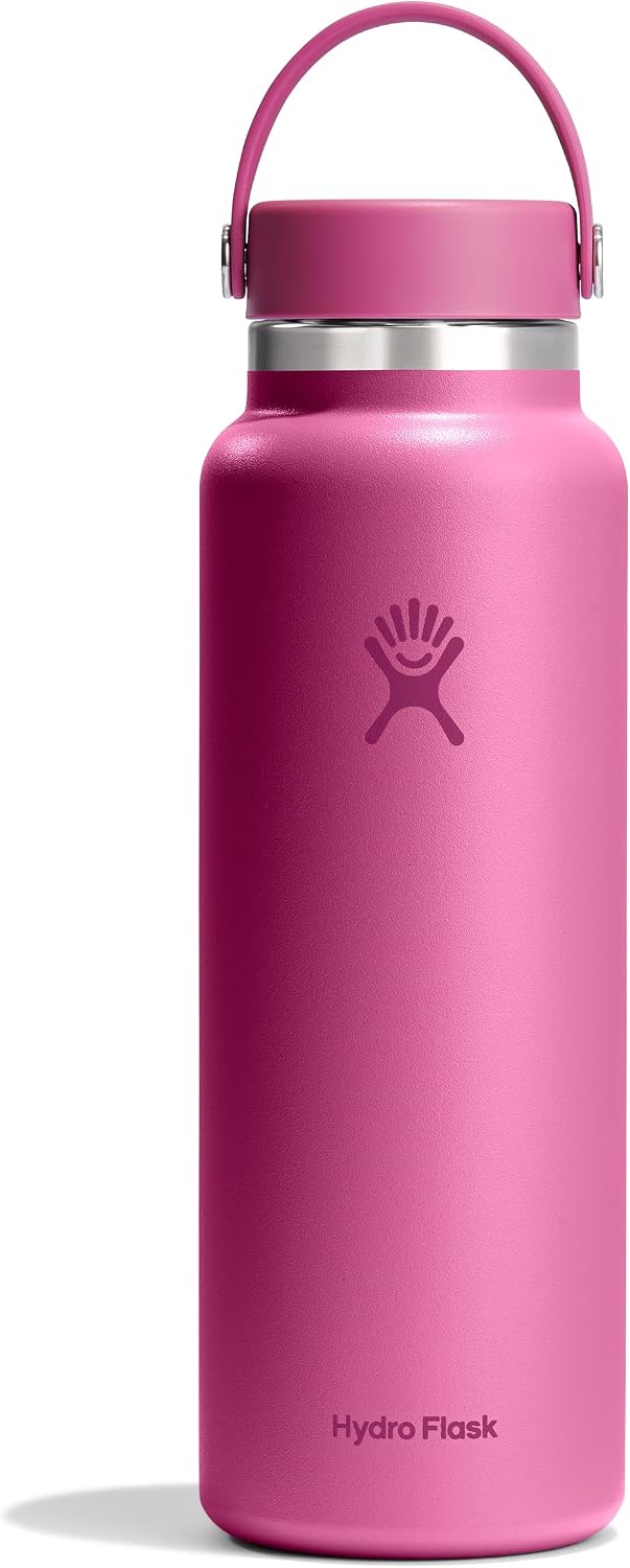Hydro Flask Water Bottle - Insulated Stainless Steel - Wide Mouth Flex Lid, Non Spill, Leakproof and Refillable in 40 Oz Reef