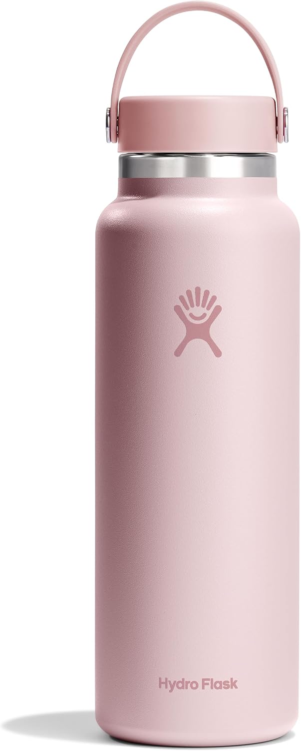 Hydro Flask Water Bottle - Insulated Stainless Steel - Wide Mouth Flex Lid, Non Spill, Leakproof and Refillable in 40 Oz Tonal Trillium