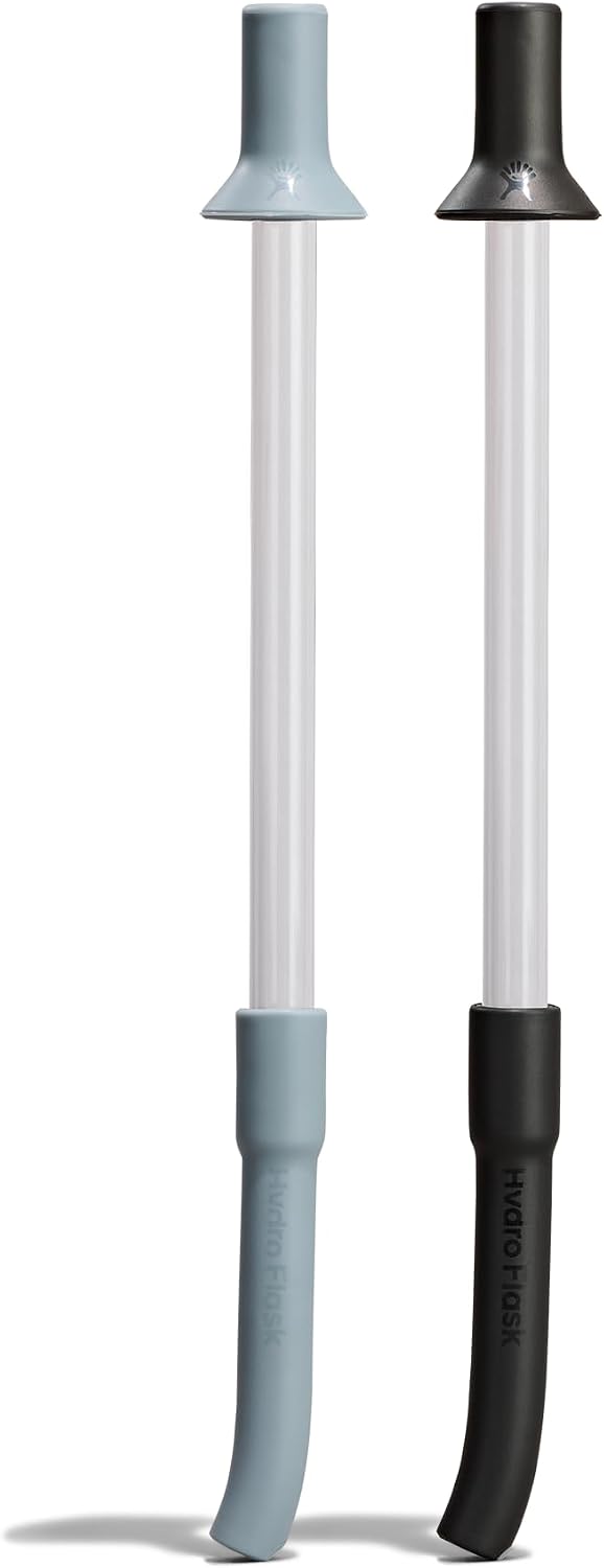 Hydro Flask Shaker Bottle Straw Cap Accessory – 2-Pack Straw Lid for Gym Bottle in Black and Shale Gray