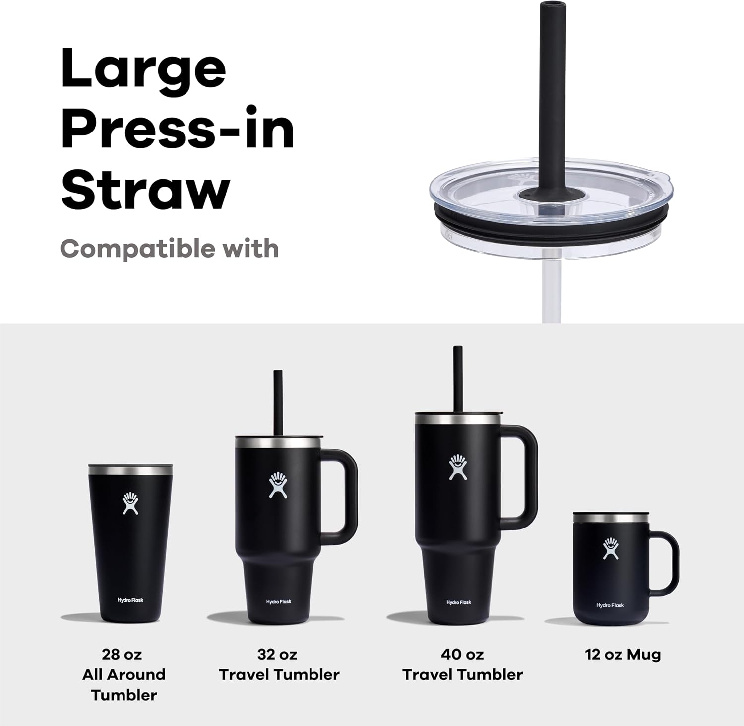 Hydro Flask Large Press-in All Around Tumbler with Clear Straw Lid
