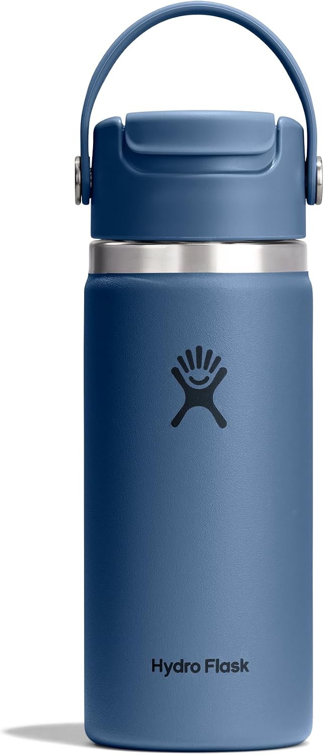 Hydro Flask Flip Sip Coffee Tumbler Mug – Insulated Stainless Steel, Non Spill, Leak Proof Travel Coffee Cup 16 Oz Harbor Blue