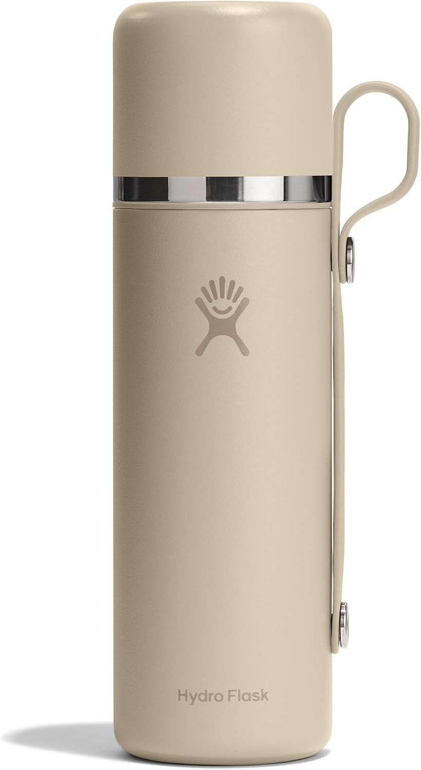 Hydro Flask Hot Flask & Cup – Insulated Stainless Steel, Hot Drink Travel Container for Coffee & Tea 28 Oz Oat Tan