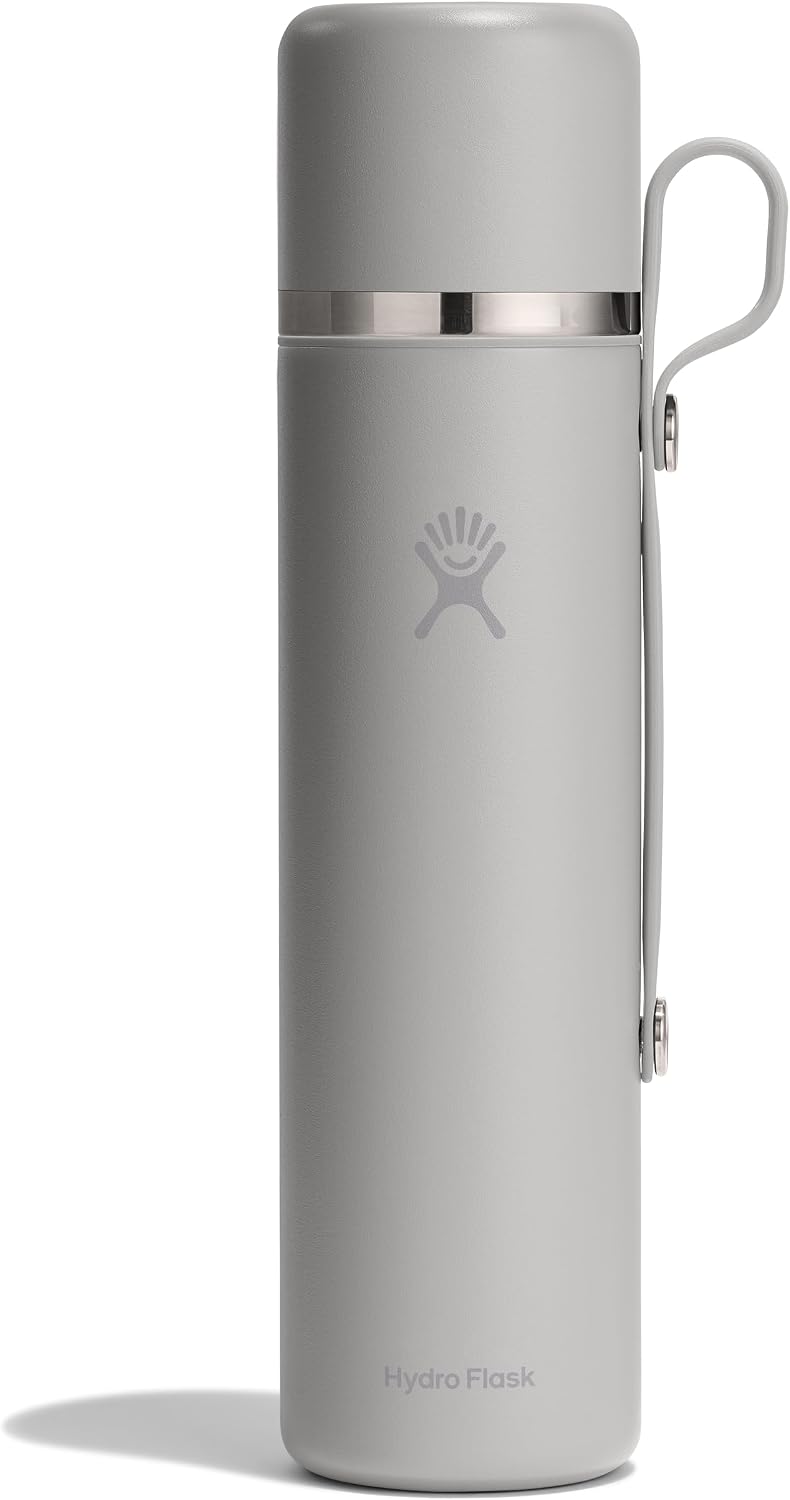Hydro Flask Hot Flask & Cup – Insulated Stainless Steel, Hot Drink Travel Container for Coffee & Tea 36 Oz Birch Gray