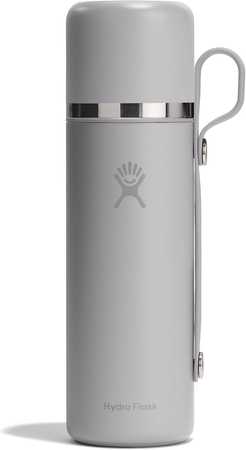 Hydro Flask Hot Flask & Cup – Insulated Stainless Steel, Hot Drink Travel Container for Coffee & Tea 28 Oz Birch Gray