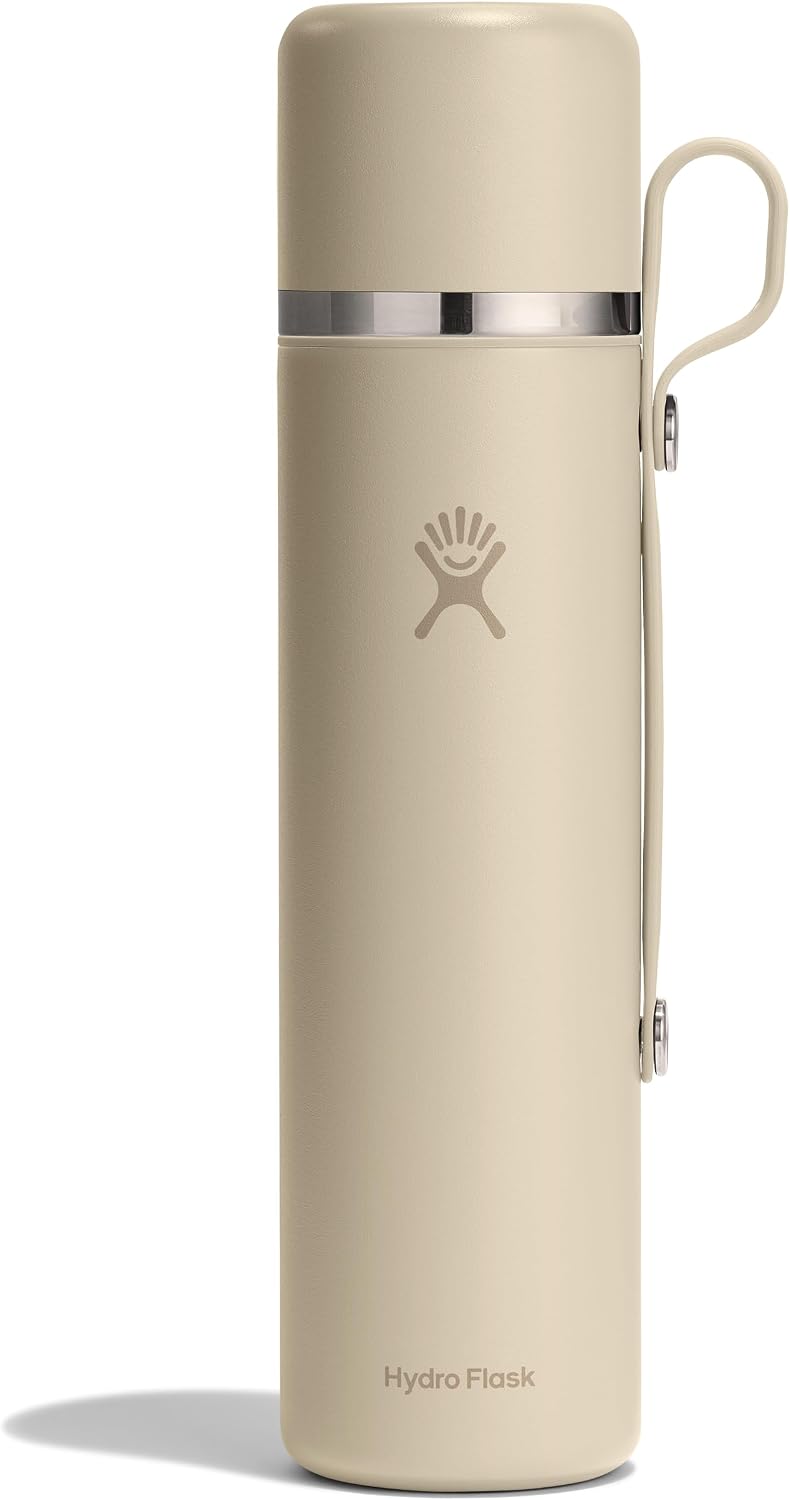 Hydro Flask Hot Flask & Cup – Insulated Stainless Steel, Hot Drink Travel Container for Coffee & Tea 36 Oz Oat Tan