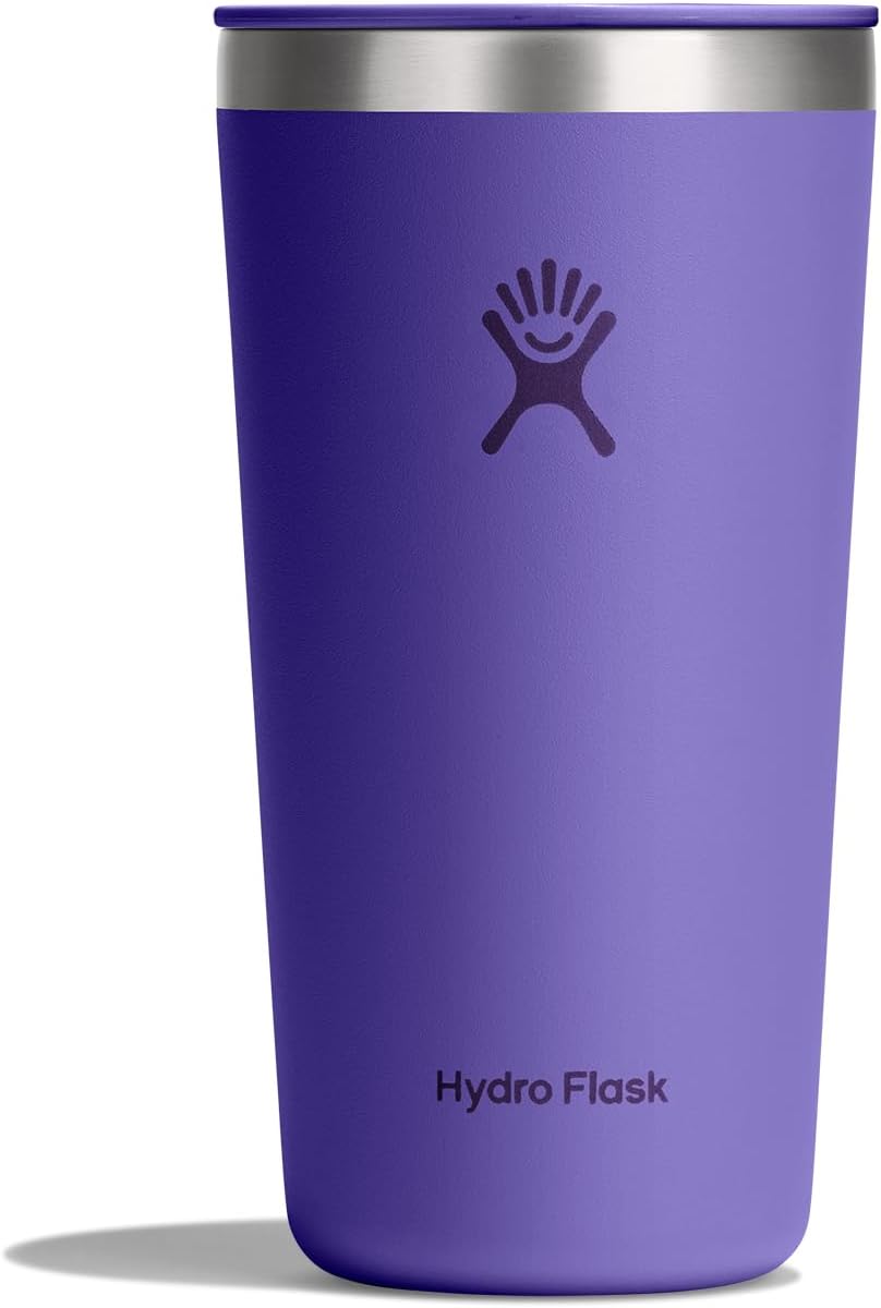 Hydro Flask All Around Tumbler Press-In Lid, Insulated Travel Mug, Stainless Steel Coffee Cup 20 Oz Utopia Purple