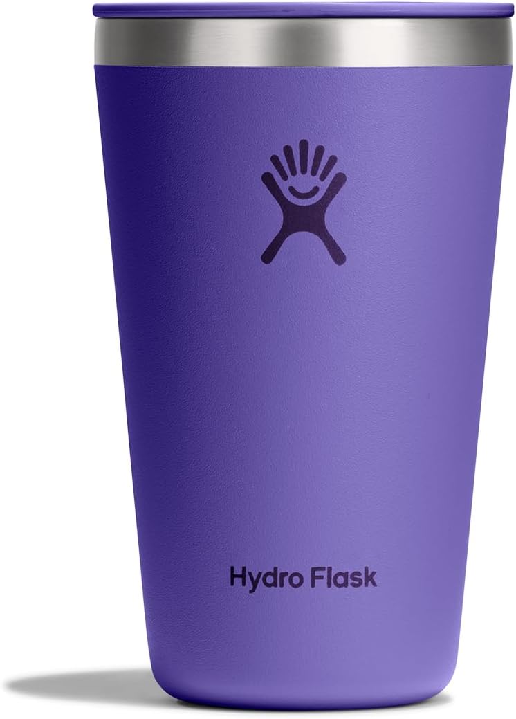 Hydro Flask All Around Tumbler Press-In Lid, Insulated Travel Mug, Stainless Steel Coffee Cup 16 Oz Utopia Purple