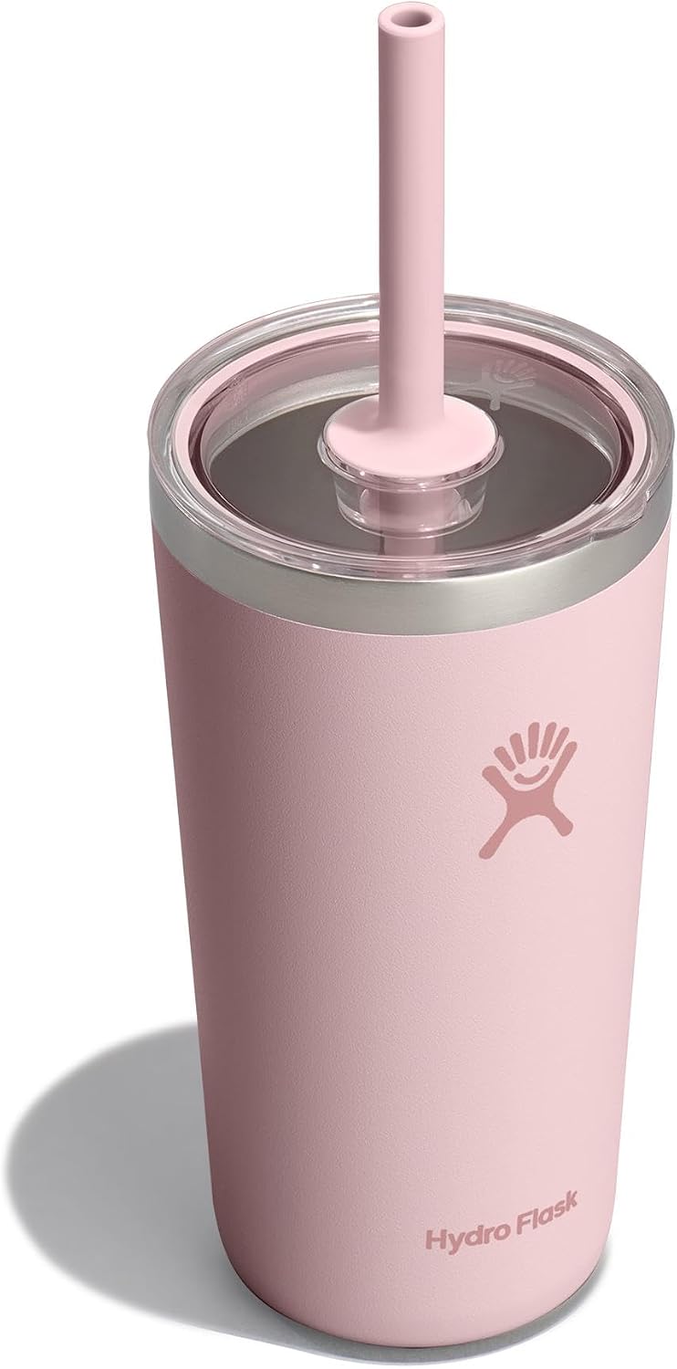 Hydro Flask All Around Tumbler Clear Straw Lid, Insulated Travel Mug, Insulated Coffee Cup 20 Oz Trillium